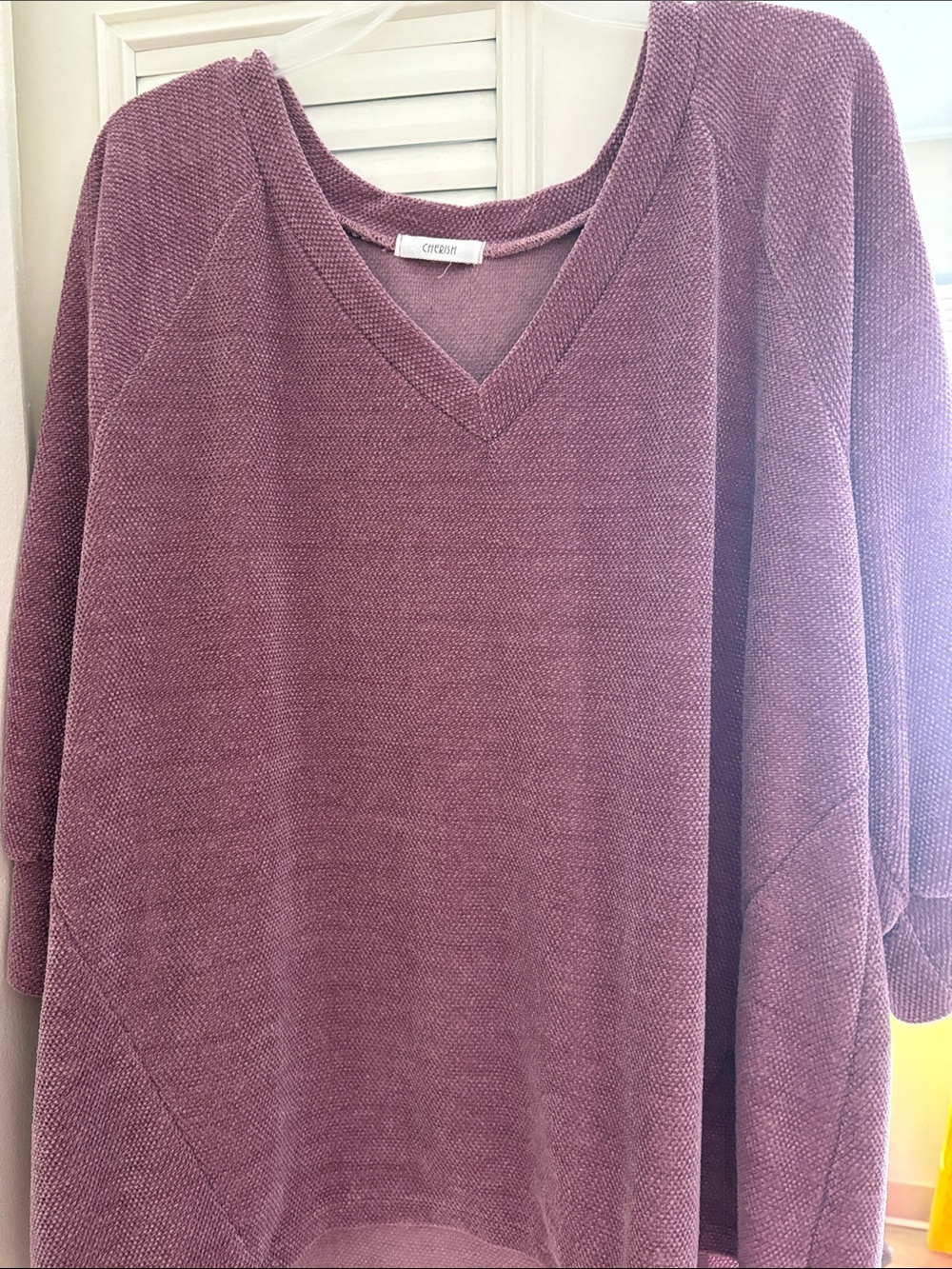 CHERISH Plum V-Neck Women's Sweater